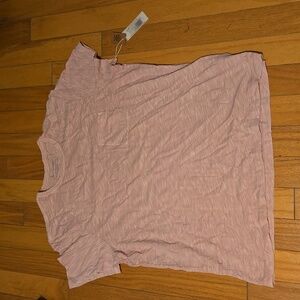 NWT Men's Outerknown Pink Short Sleeve T-Shirt with Chest Pocket. Fitted XL